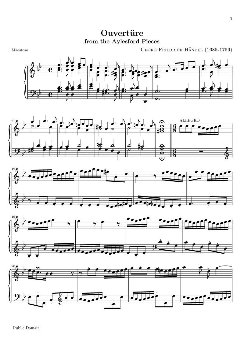 01 Overture Piano Sheet Music Page 1 Free PDF