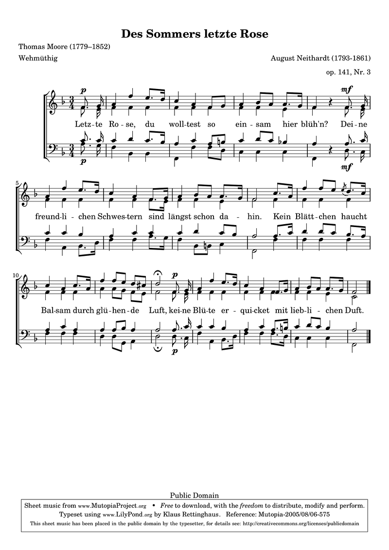 03 The Last Rose Of Summer Piano Sheet Music Page 1 Free PDF