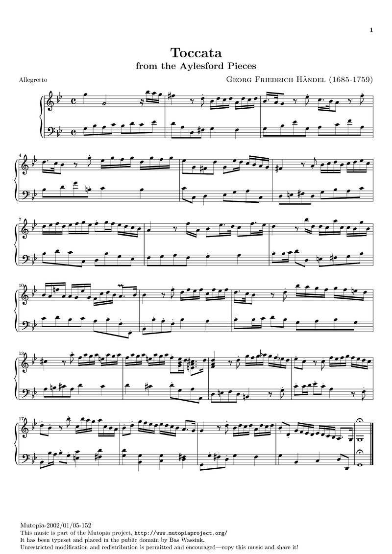 04 Toccata Piano Sheet Music Page 1 Free PDF
