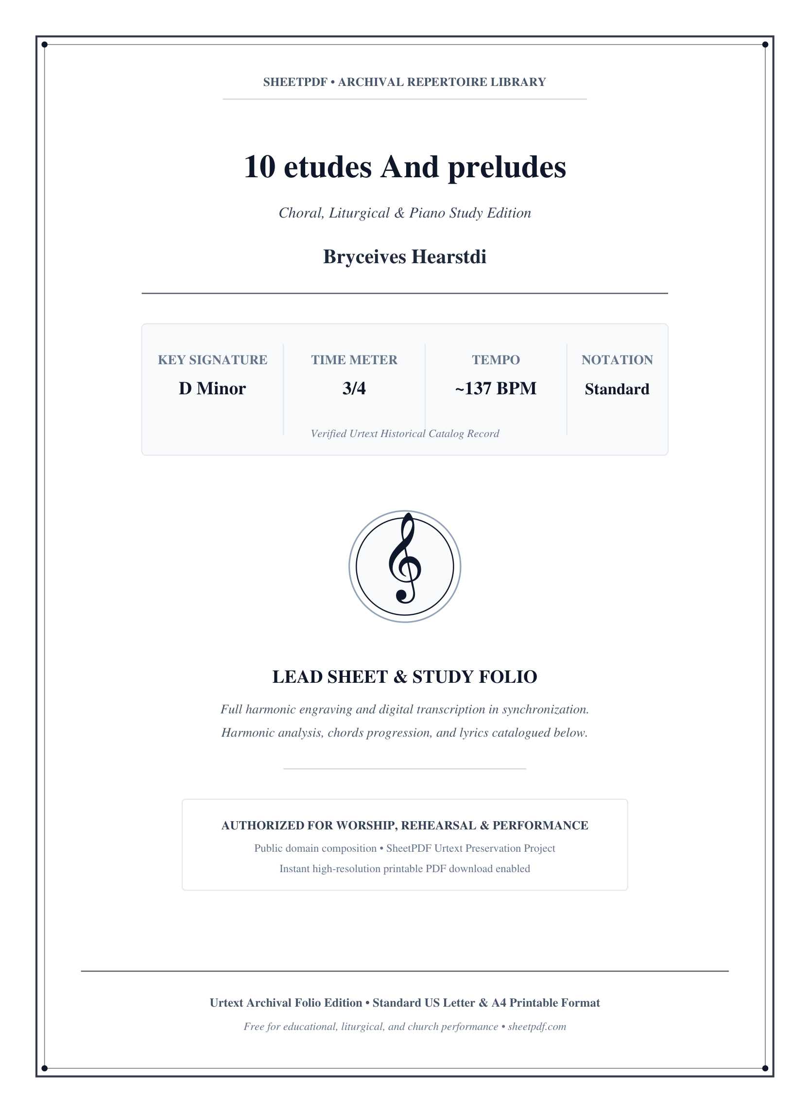 10 etudes And preludes Piano Sheet Music Page 1 Free PDF