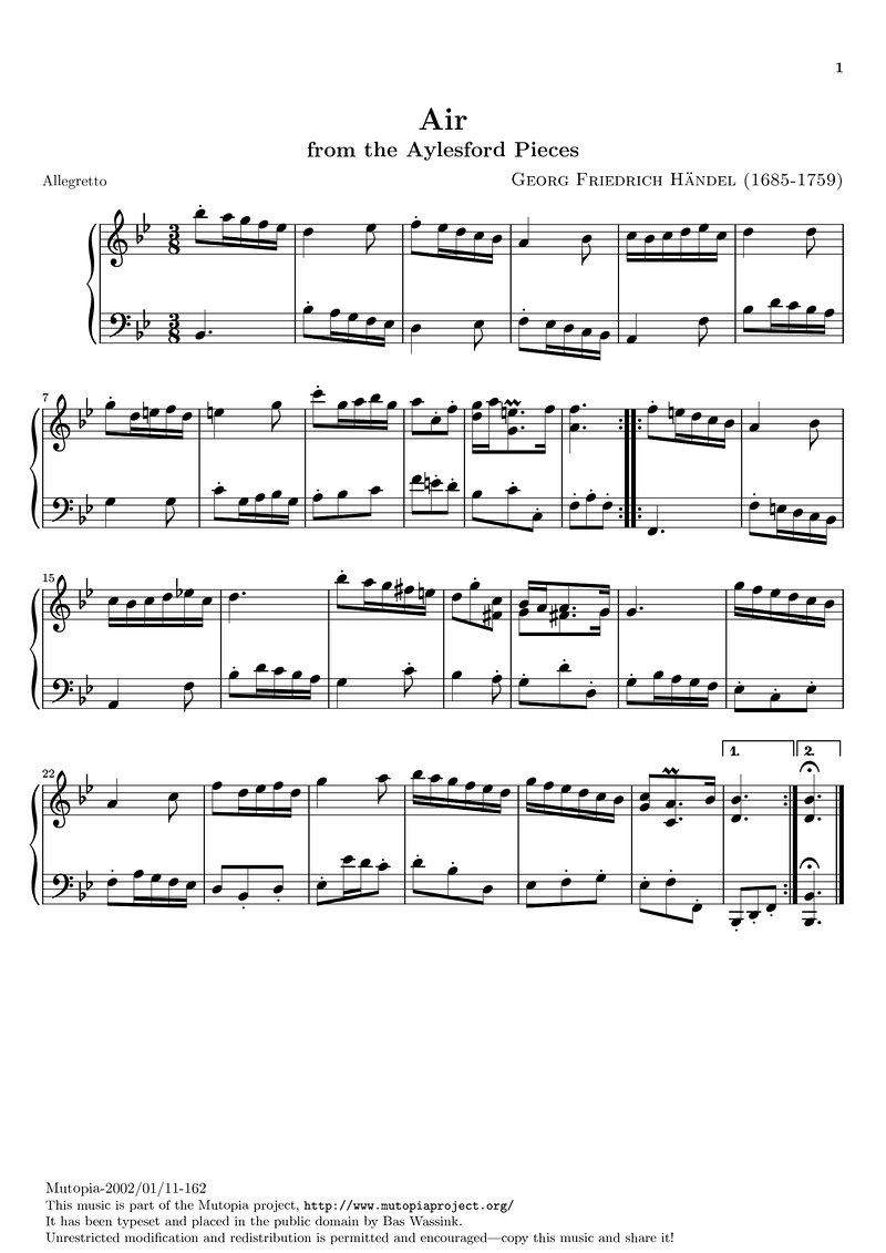 13 Air Piano Sheet Music Page 1 Free PDF
