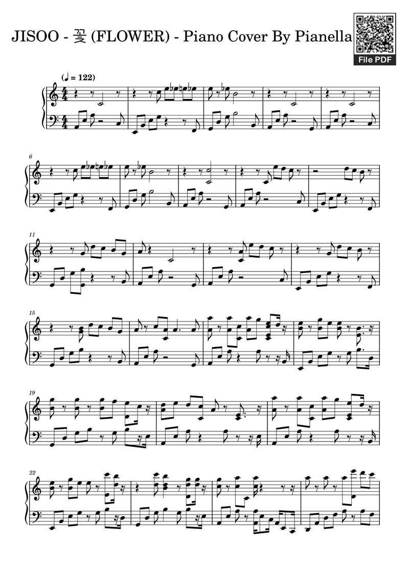 2 + 2 = 5 Piano Cover Piano Sheet Music Score Page 1