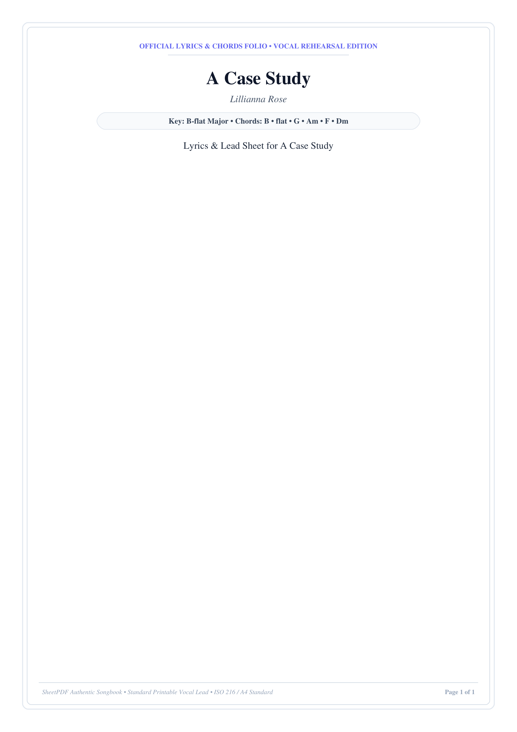 A Case Study Piano Sheet Music Page 1 Free PDF