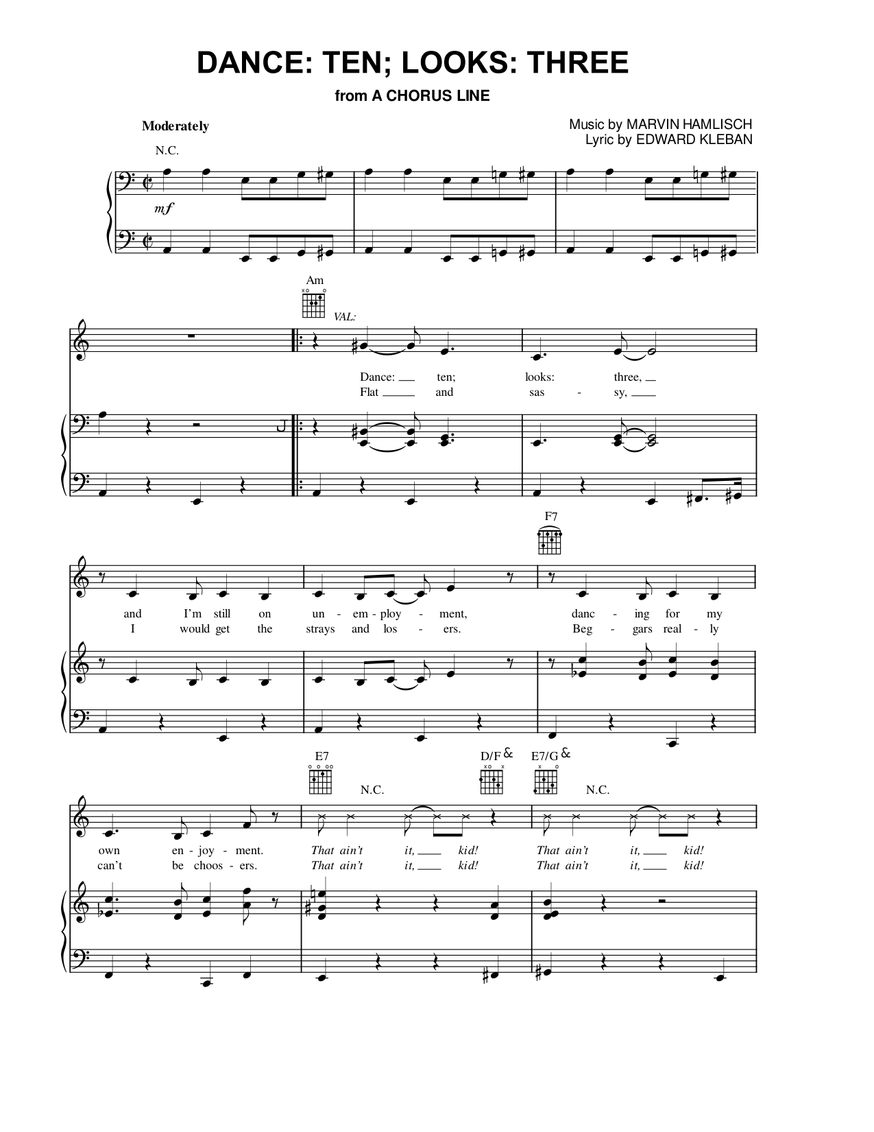 Dance Ten Looks Three Piano Sheet Music