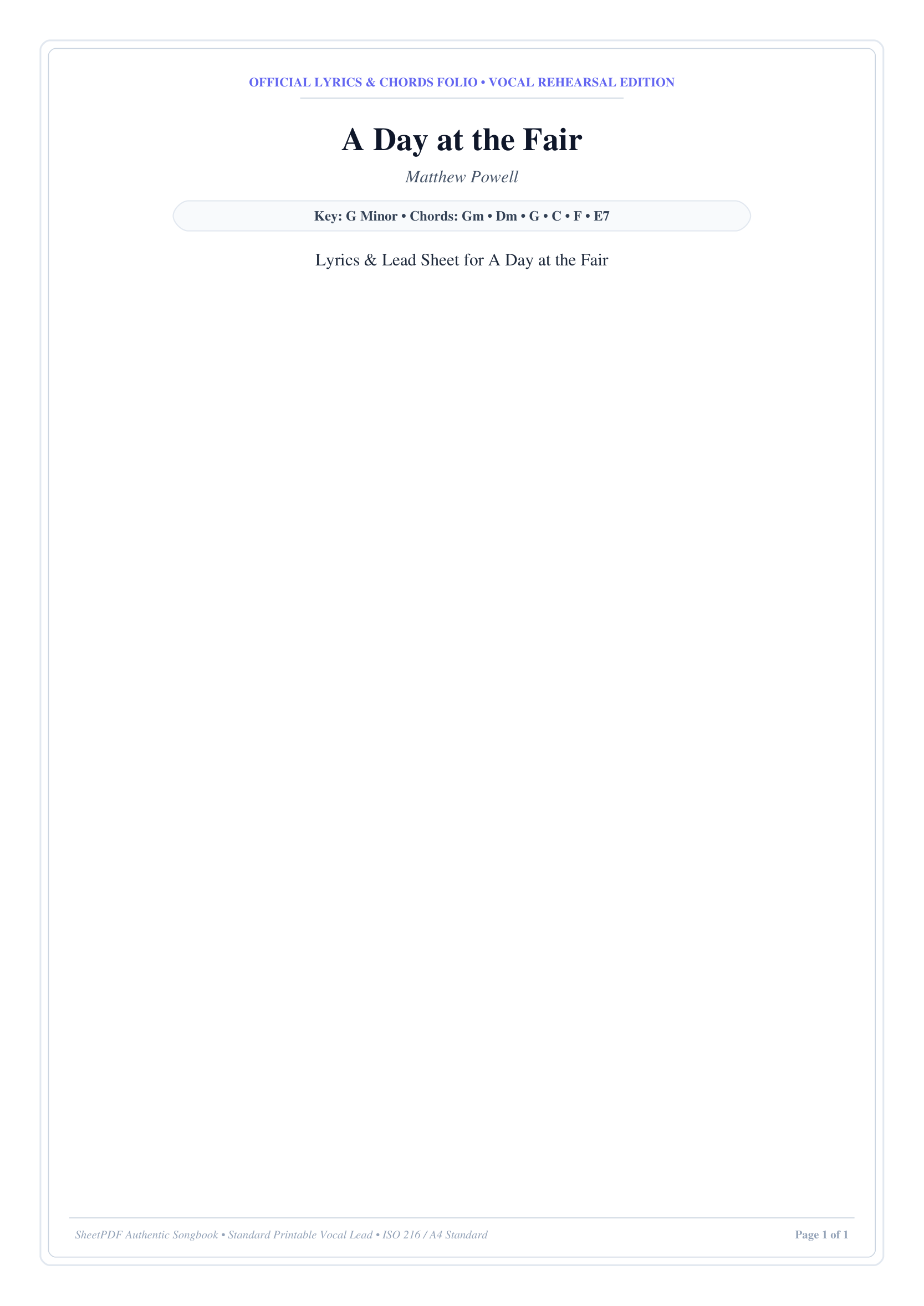 A Day at the Fair Piano Sheet Music Page 1 Free PDF