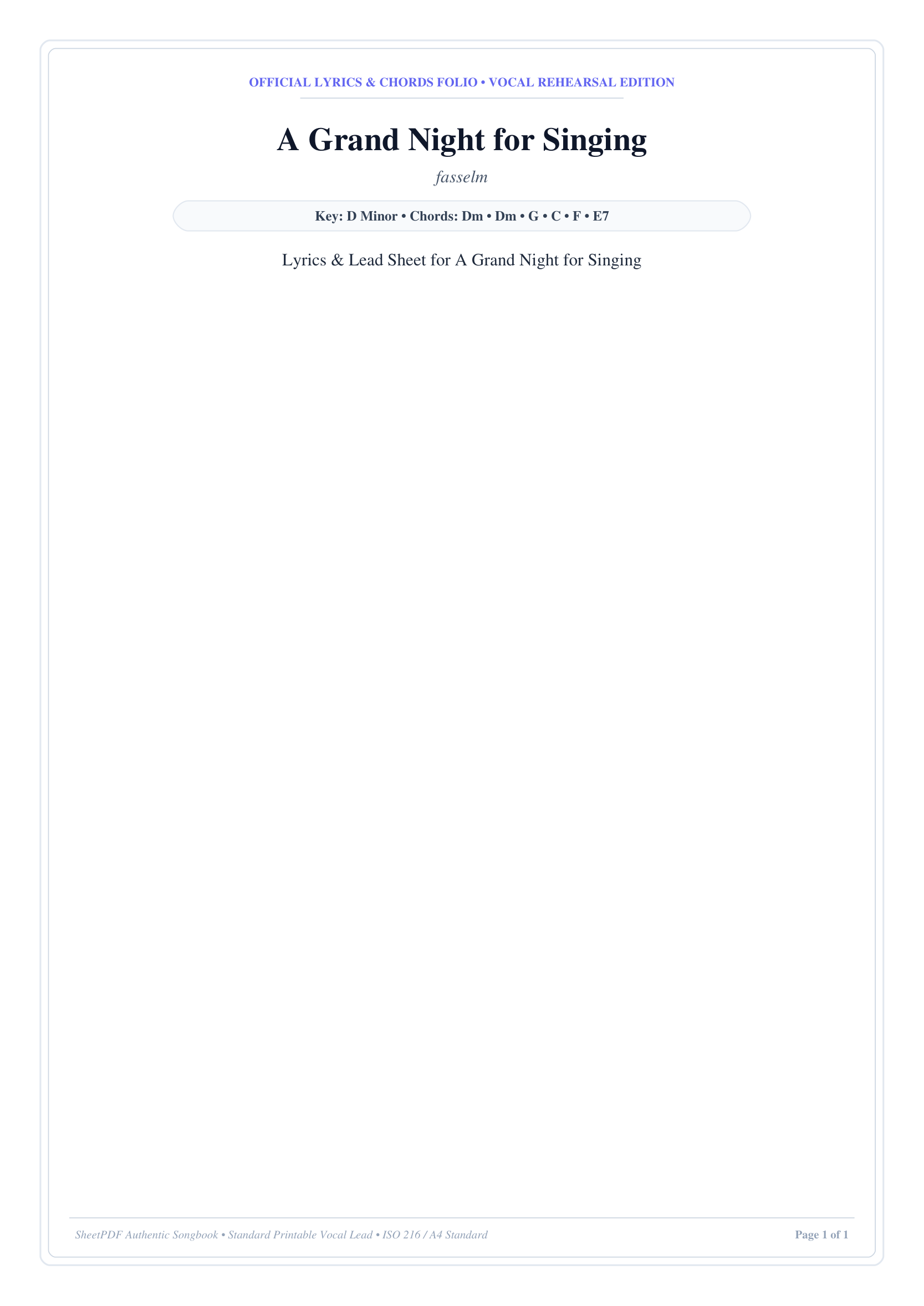 A Grand Night for Singing Piano Sheet Music Page 1 Free PDF