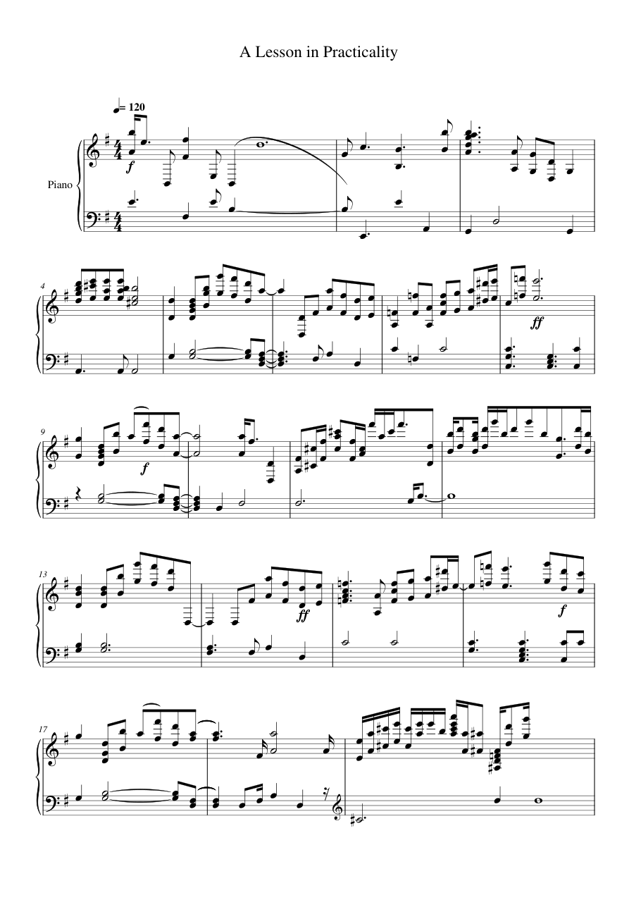 A Lesson in Practicality Lyrics & Chords Folio