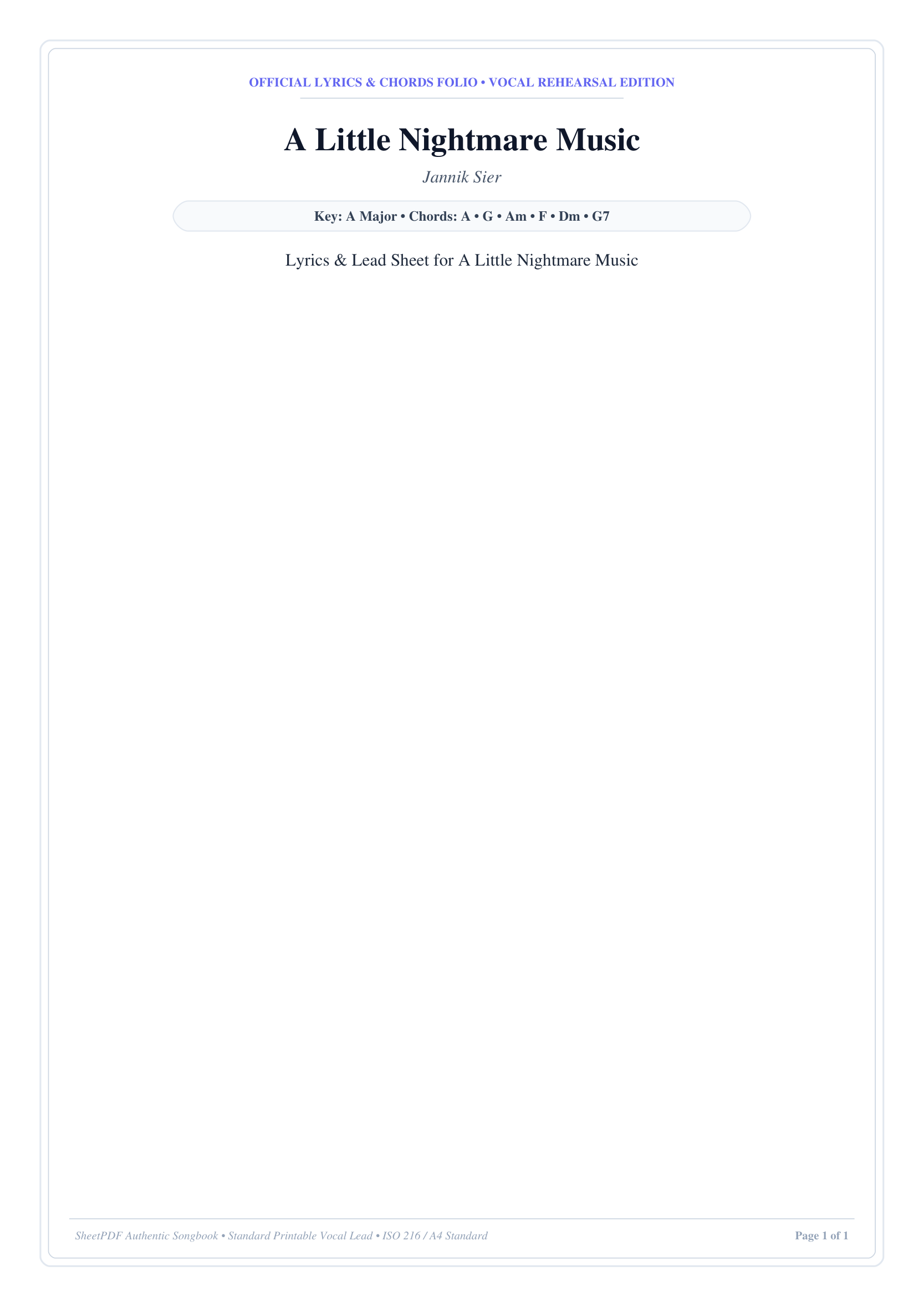 A Little Nightmare Music Piano Sheet Music Page 1 Free PDF