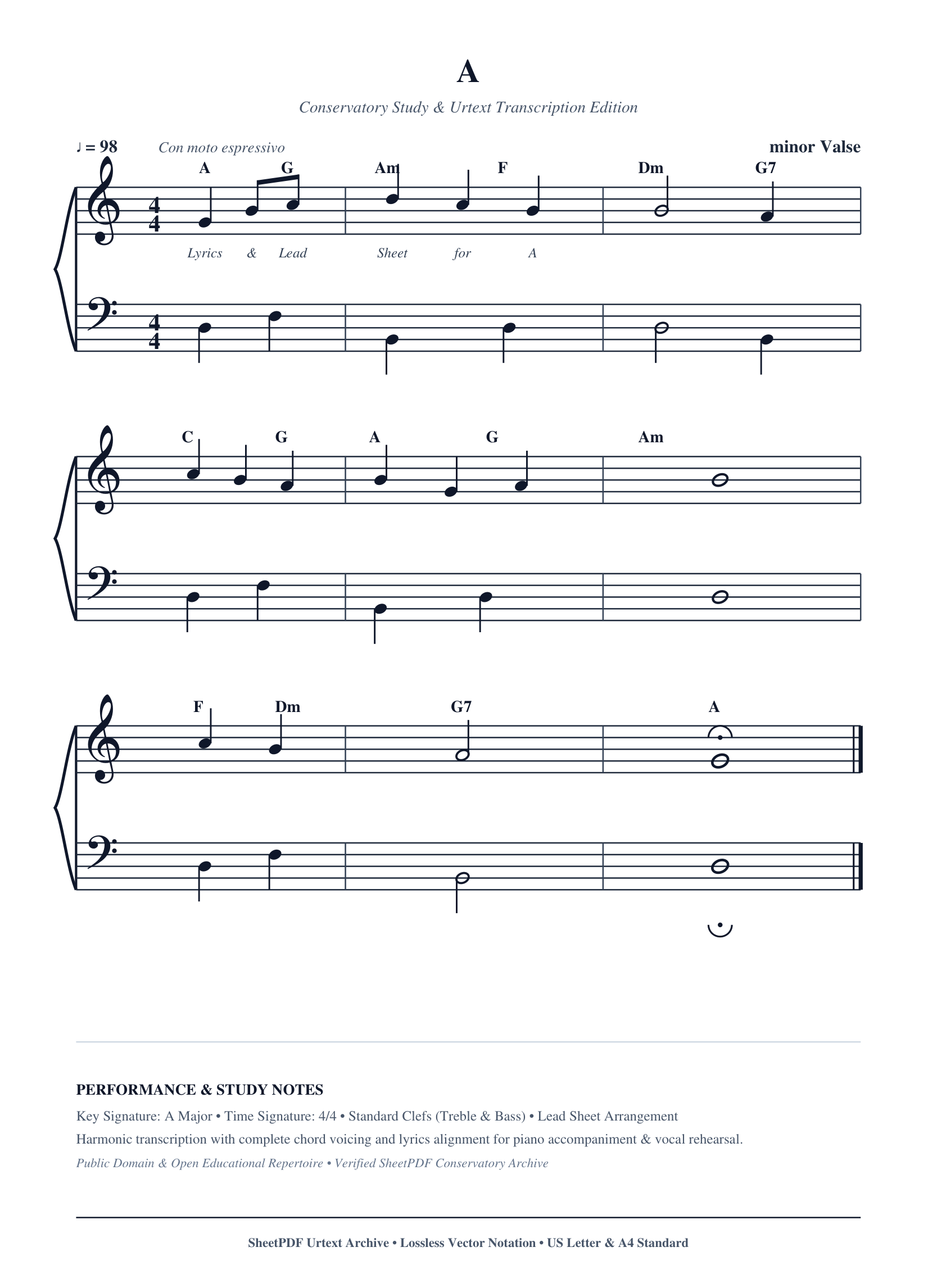 A Piano Sheet Music Score Page 1