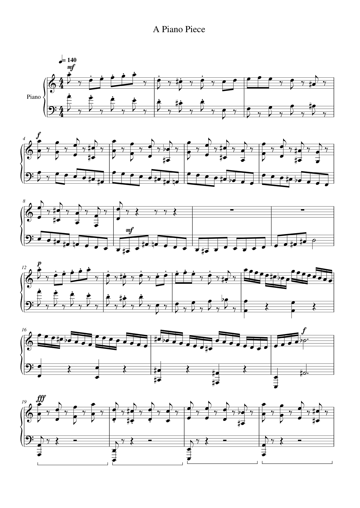 A Piano Piece Lyrics & Chords Folio