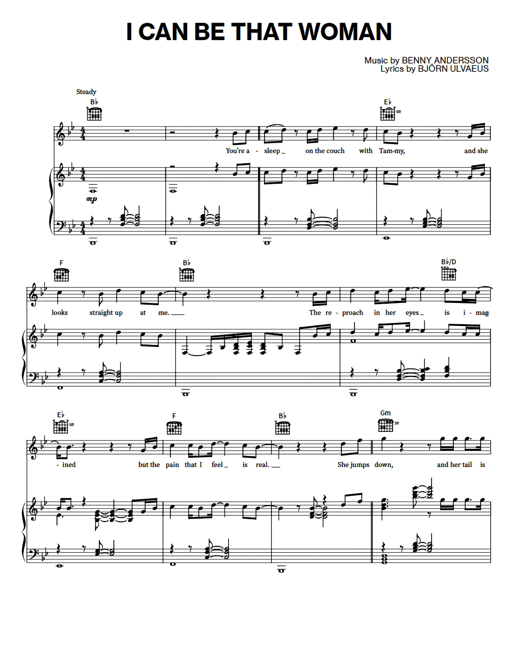 I Can Be That Woman Piano Sheet Music Page 1 Free PDF