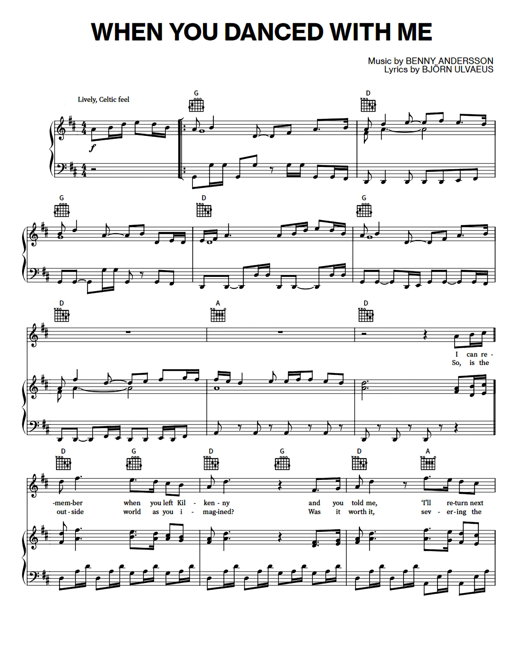 When You Danced With Me Piano Sheet Music Page 1 Free PDF