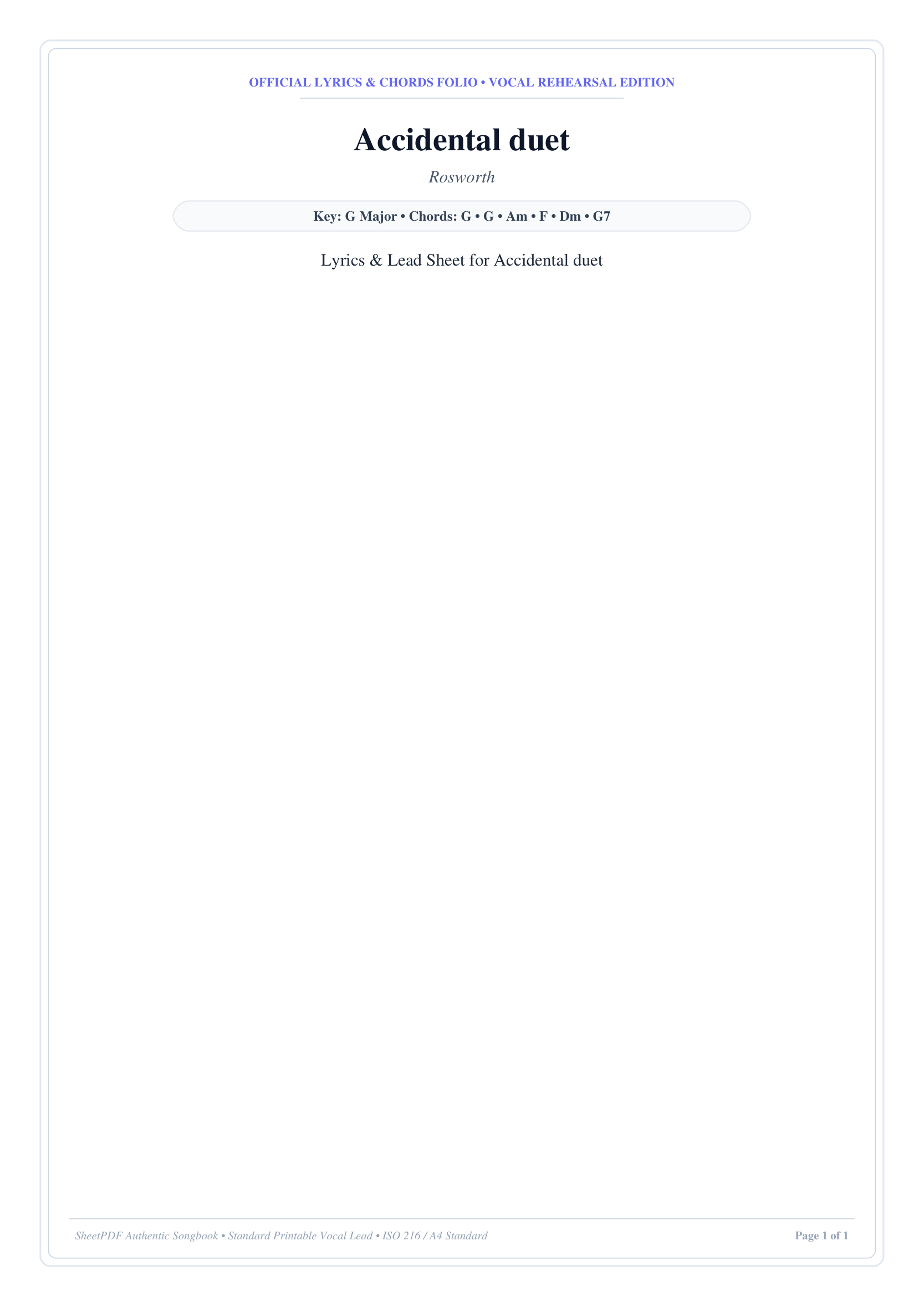 Accidental duet Piano Sheet Music Score Page 1