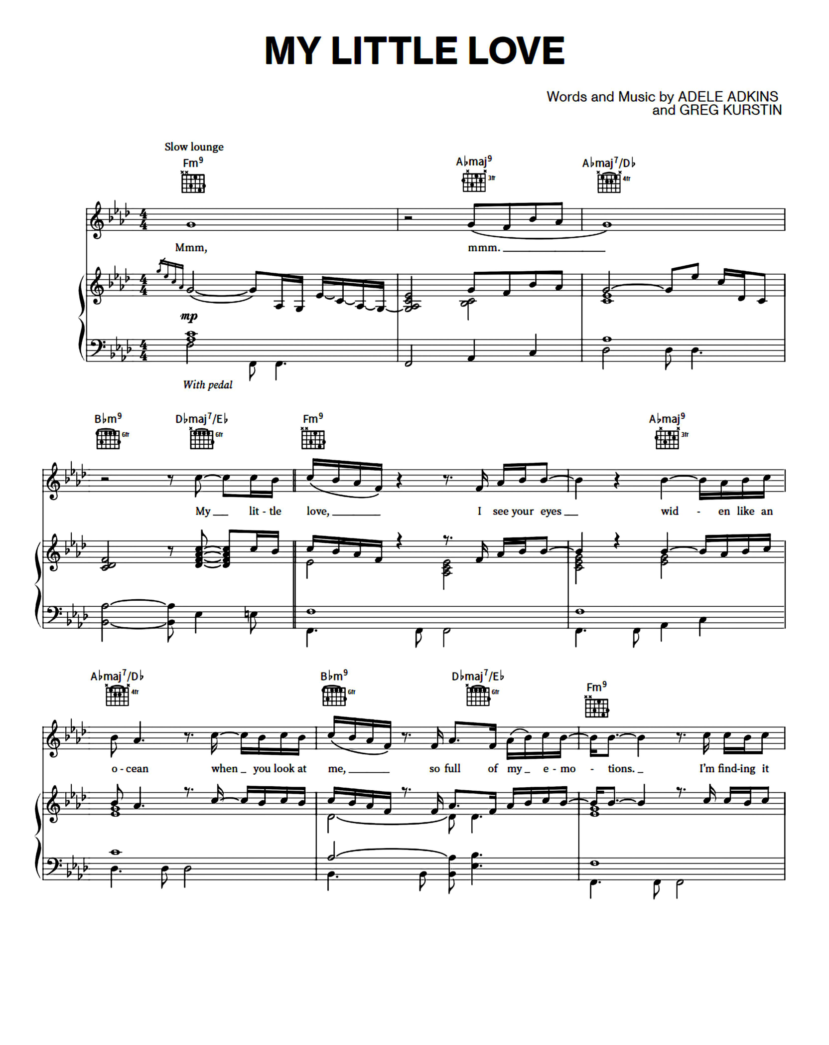 My Little Love Piano Sheet Music Page 1 Free PDF