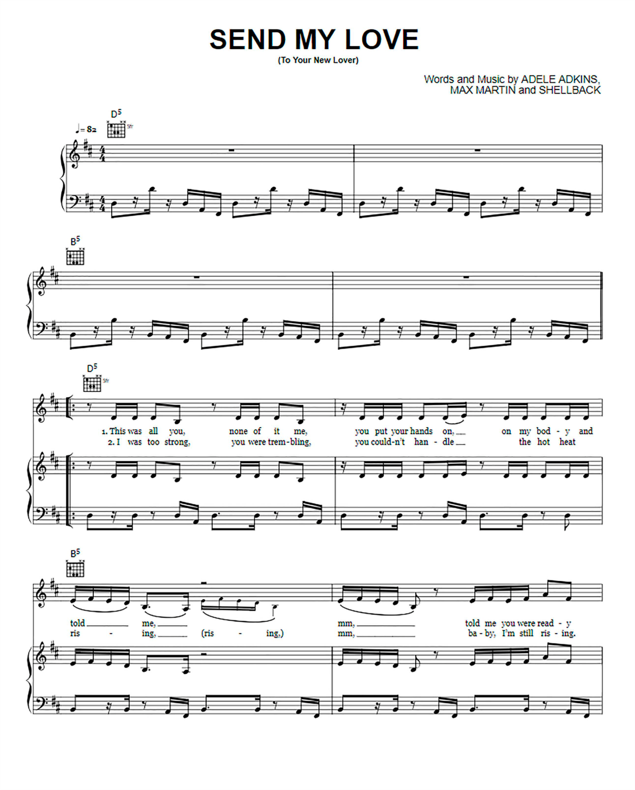 Send My Love Piano Sheet Music Page 1 Free PDF