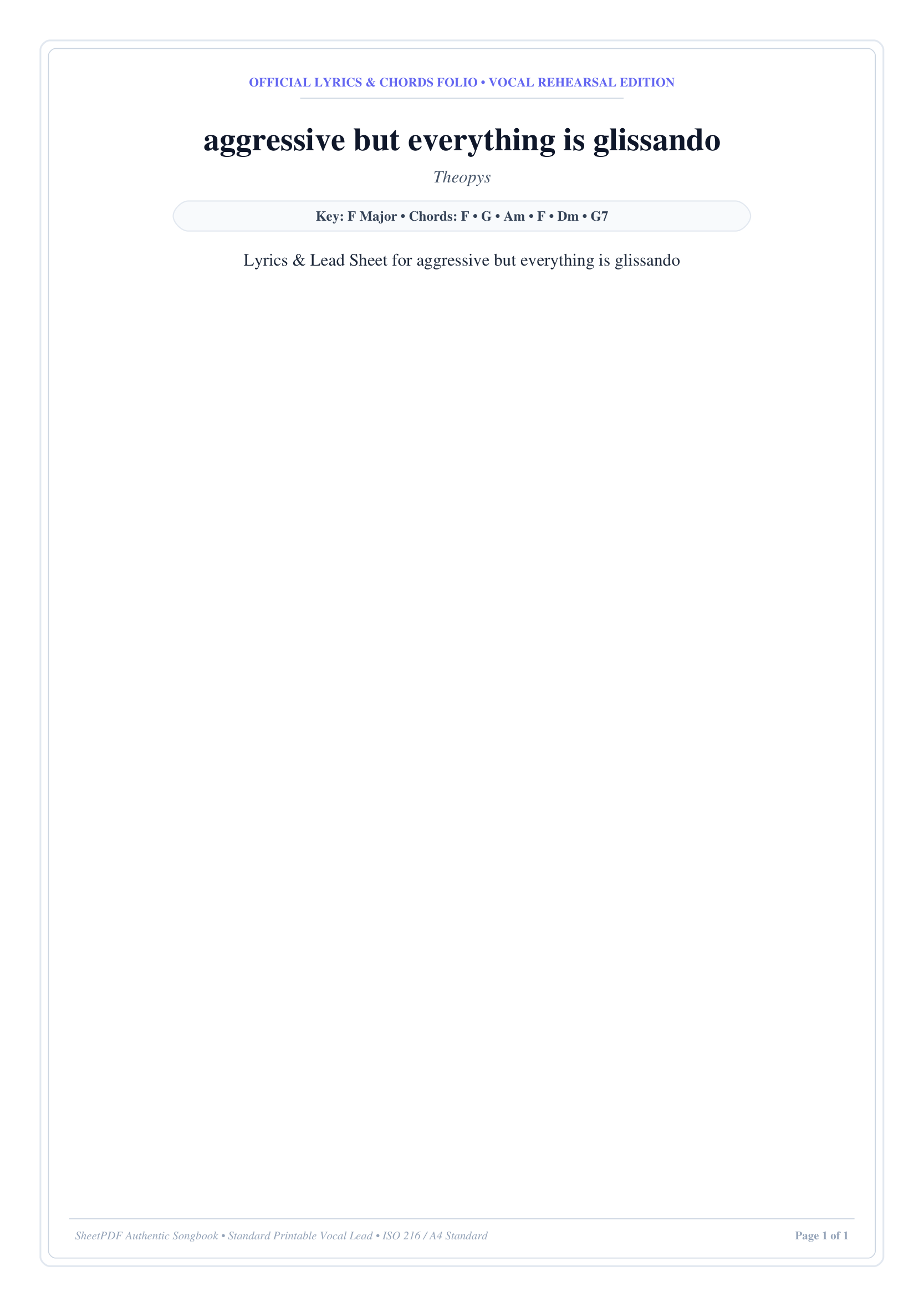 aggressive but everything is glissando Piano Sheet Music Score Page 1
