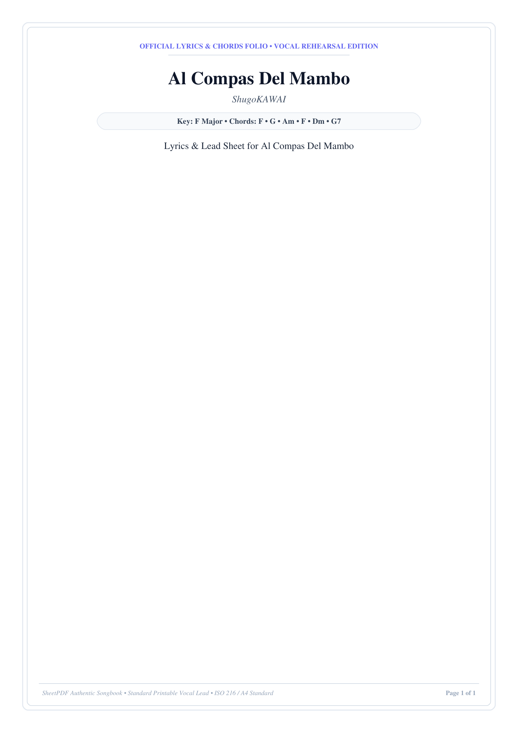 Al Compas Del Mambo Piano Sheet Music Page 1 Free PDF