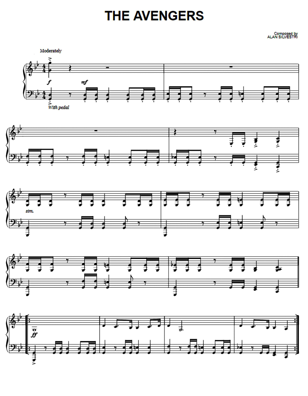 The Avengers Piano Sheet Music Free PDF