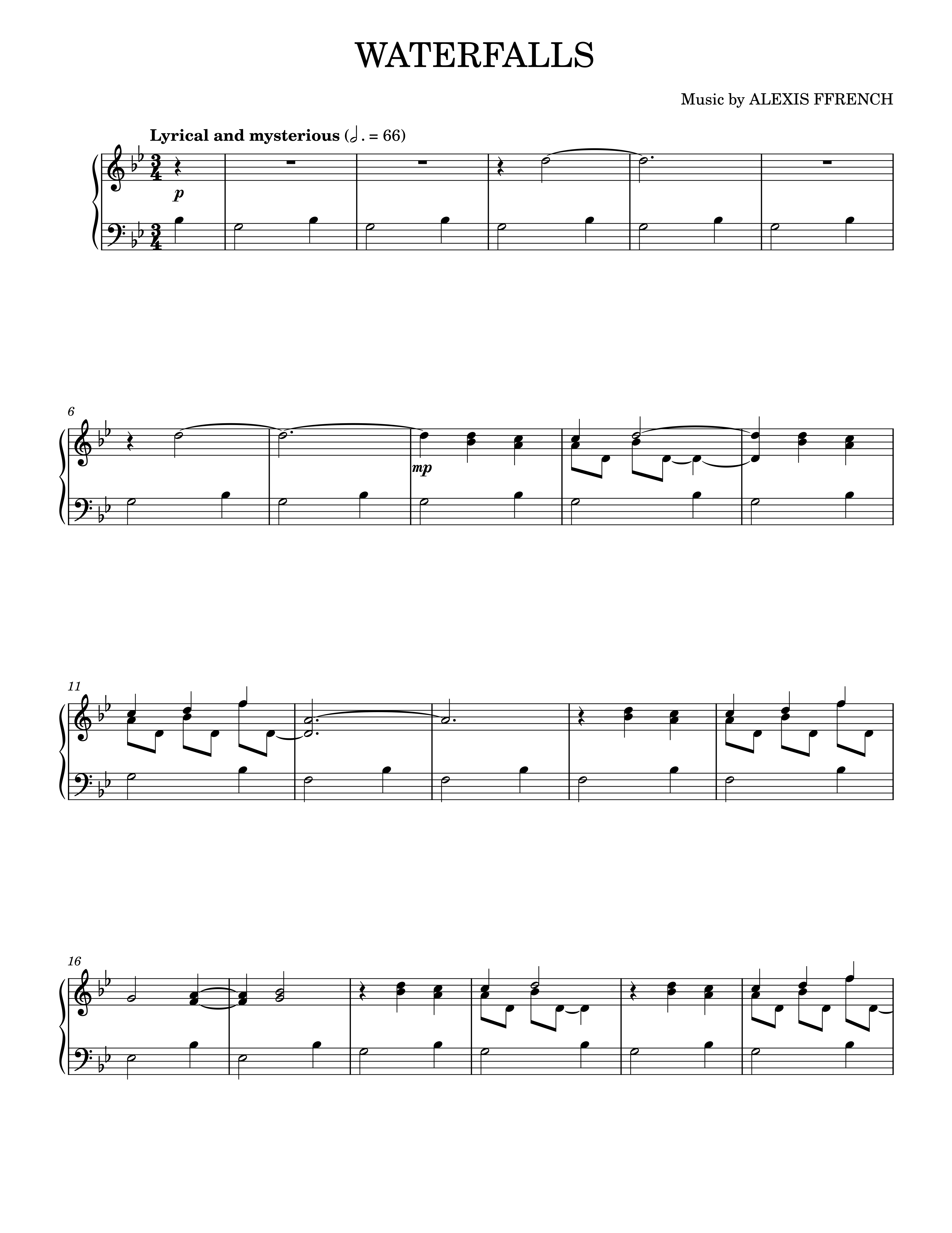 Waterfalls Piano Sheet Music Page 1 Free PDF