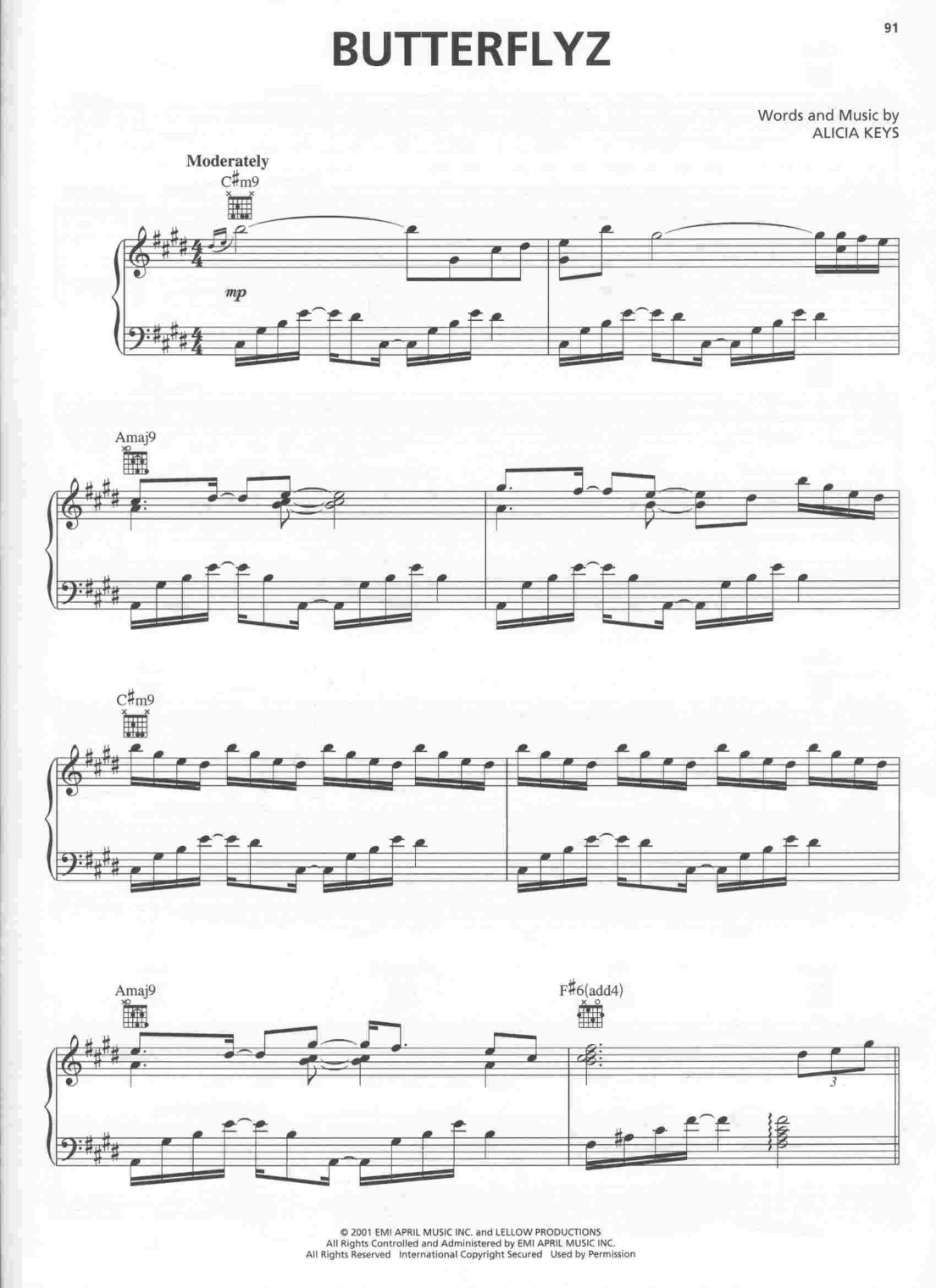 Butterflyz Piano Sheet Music Page 1 Free PDF