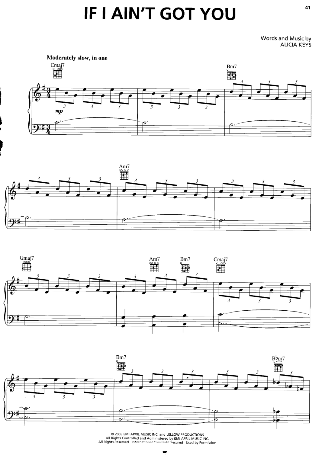 If I Aint Got You Piano Sheet Music Page 1 Free PDF