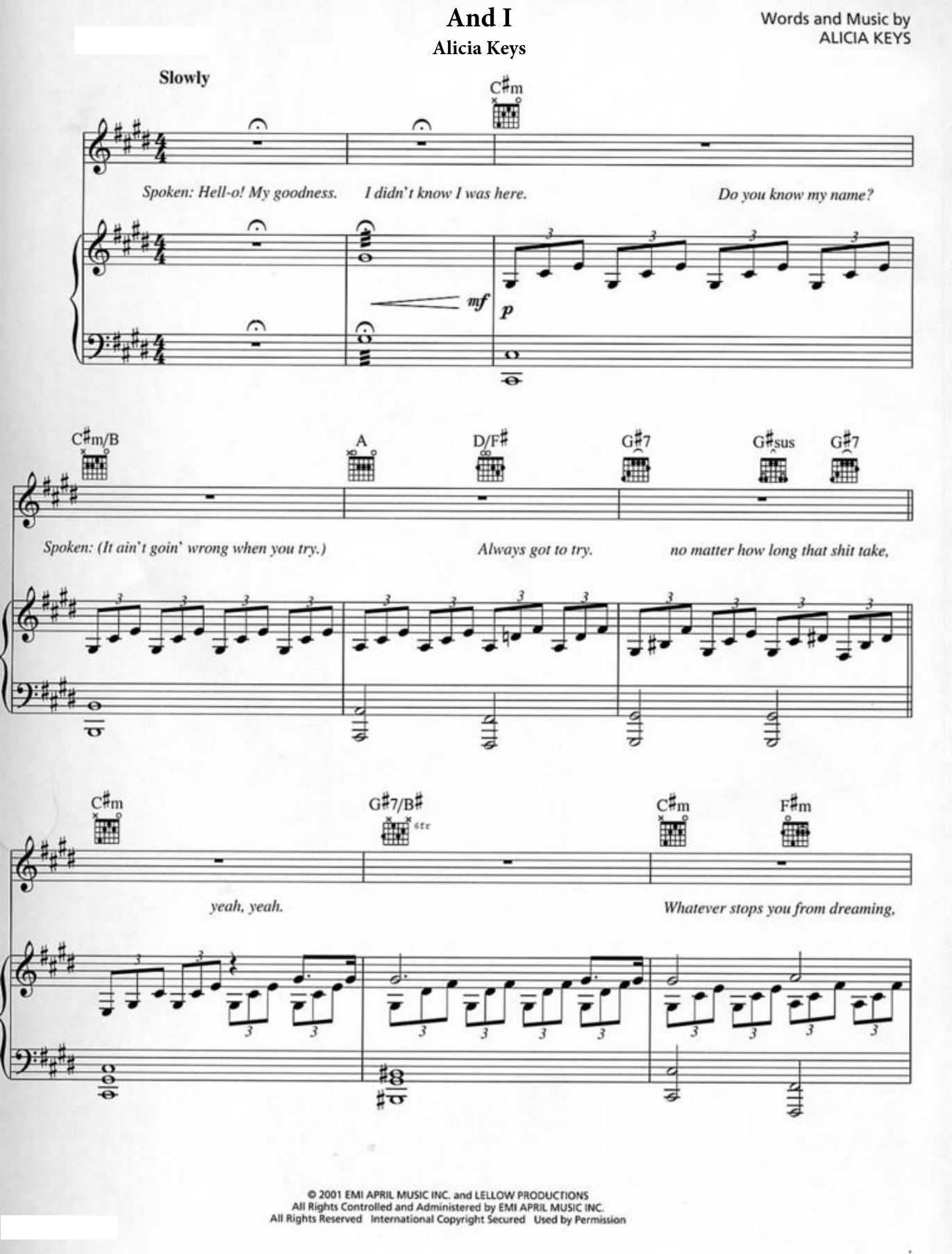 Piano And I Piano Sheet Music Page 1 Free PDF