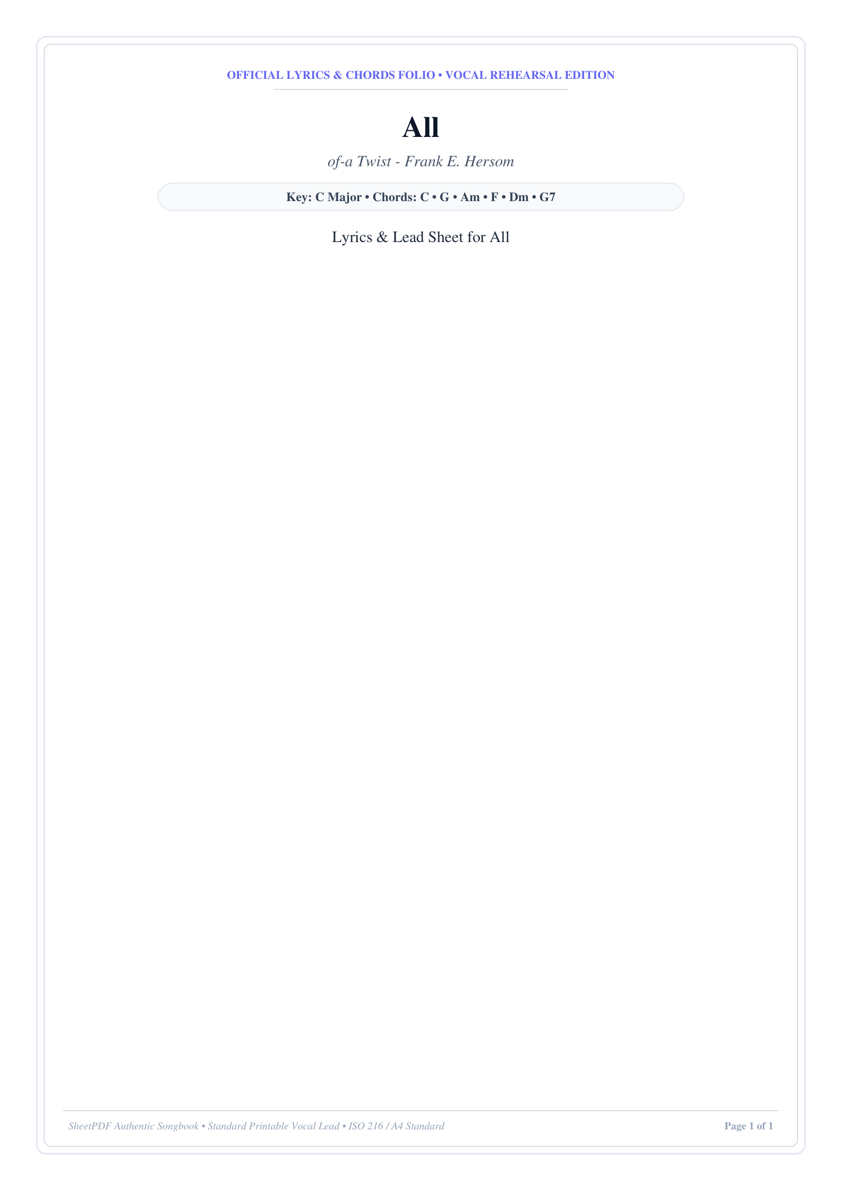 All Piano Sheet Music Score Page 1