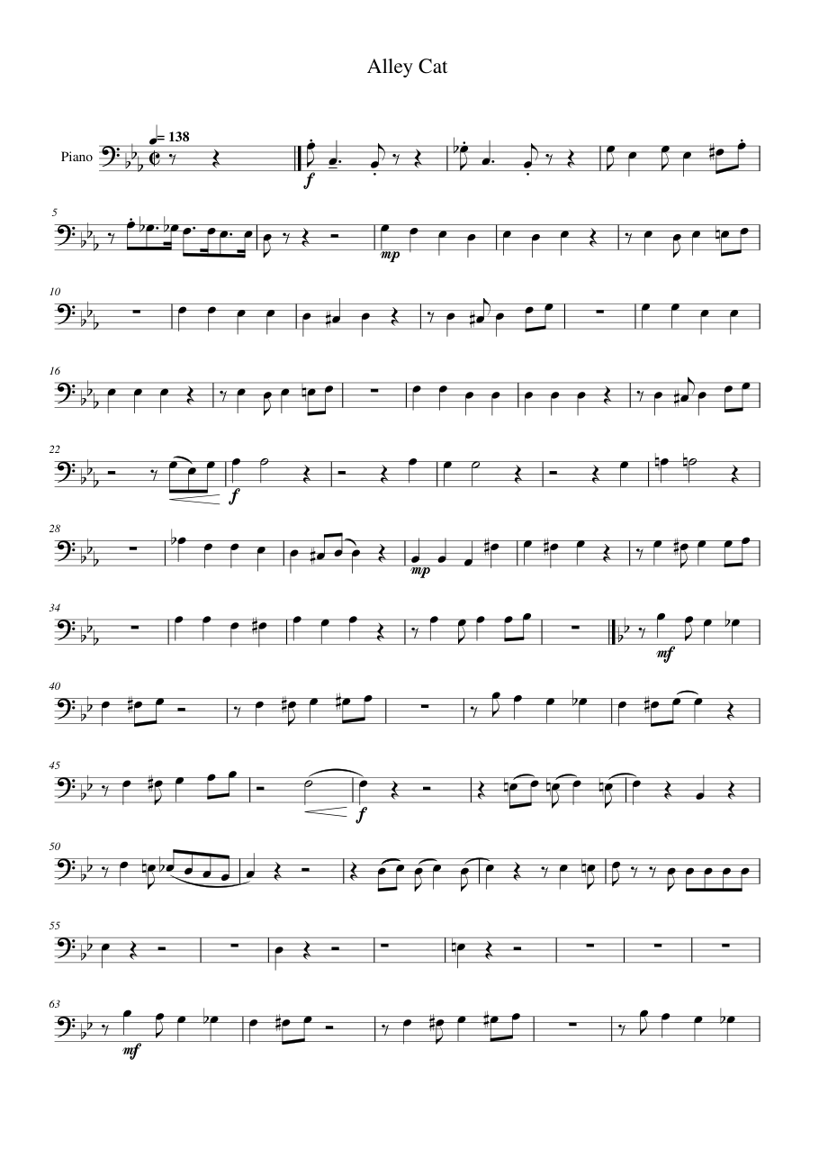 Alley Cat Lyrics & Chords Folio
