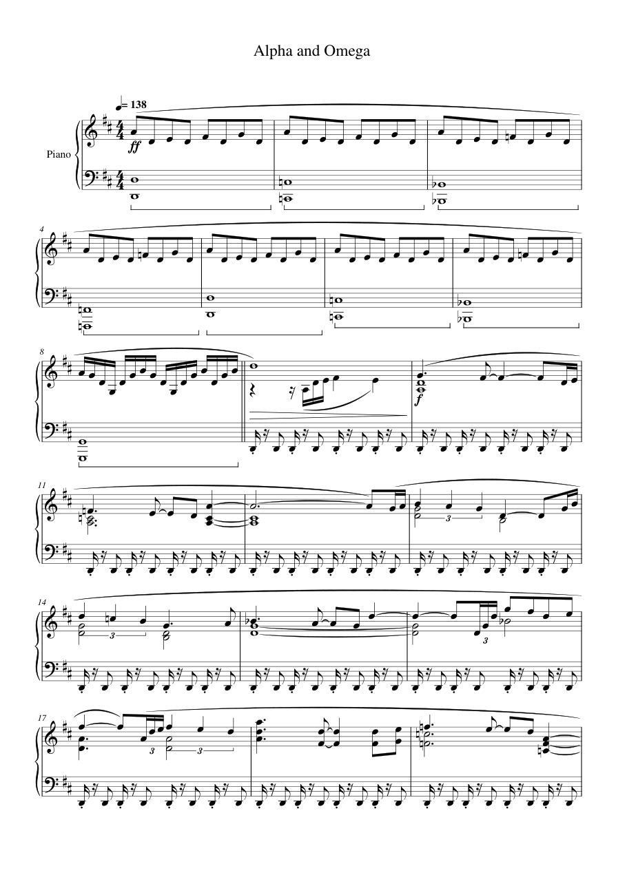 Alpha and Omega Piano Sheet Music Page 1 Free PDF