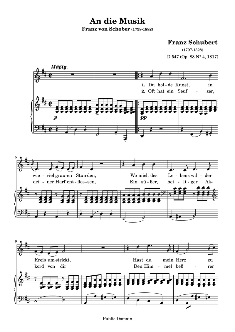 An Die Musik Piano Sheet Music Page 1 Free PDF