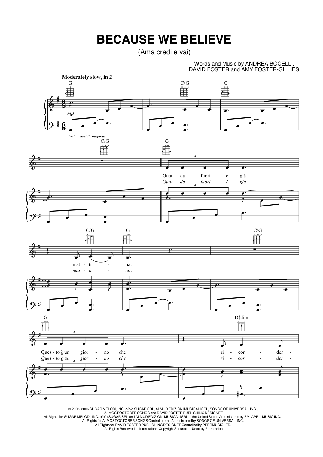 Because We Believe Piano Sheet Music Page 1 Free PDF