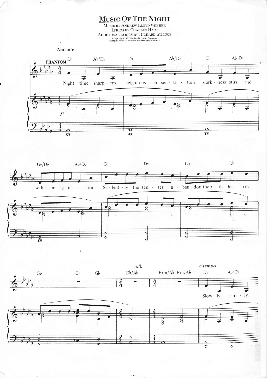 Music Of The Night Piano Sheet Music Page 1 Free PDF