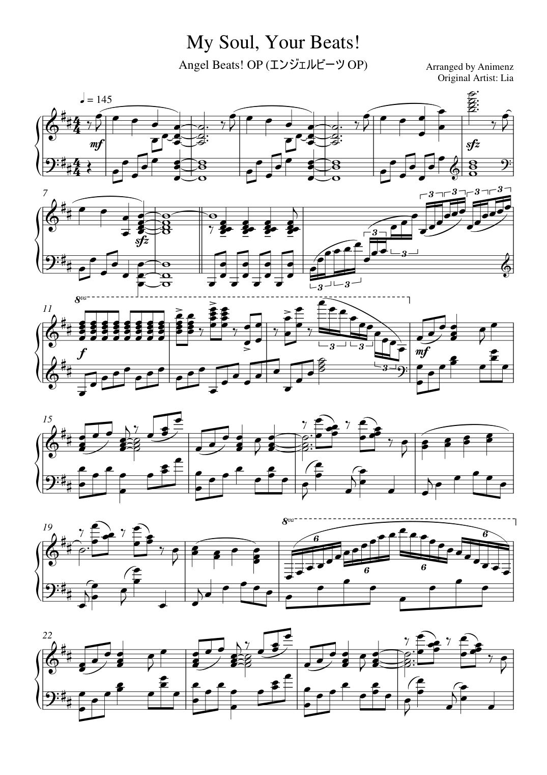 My Soul Your Beats Piano Sheet Music Page 1 Free PDF