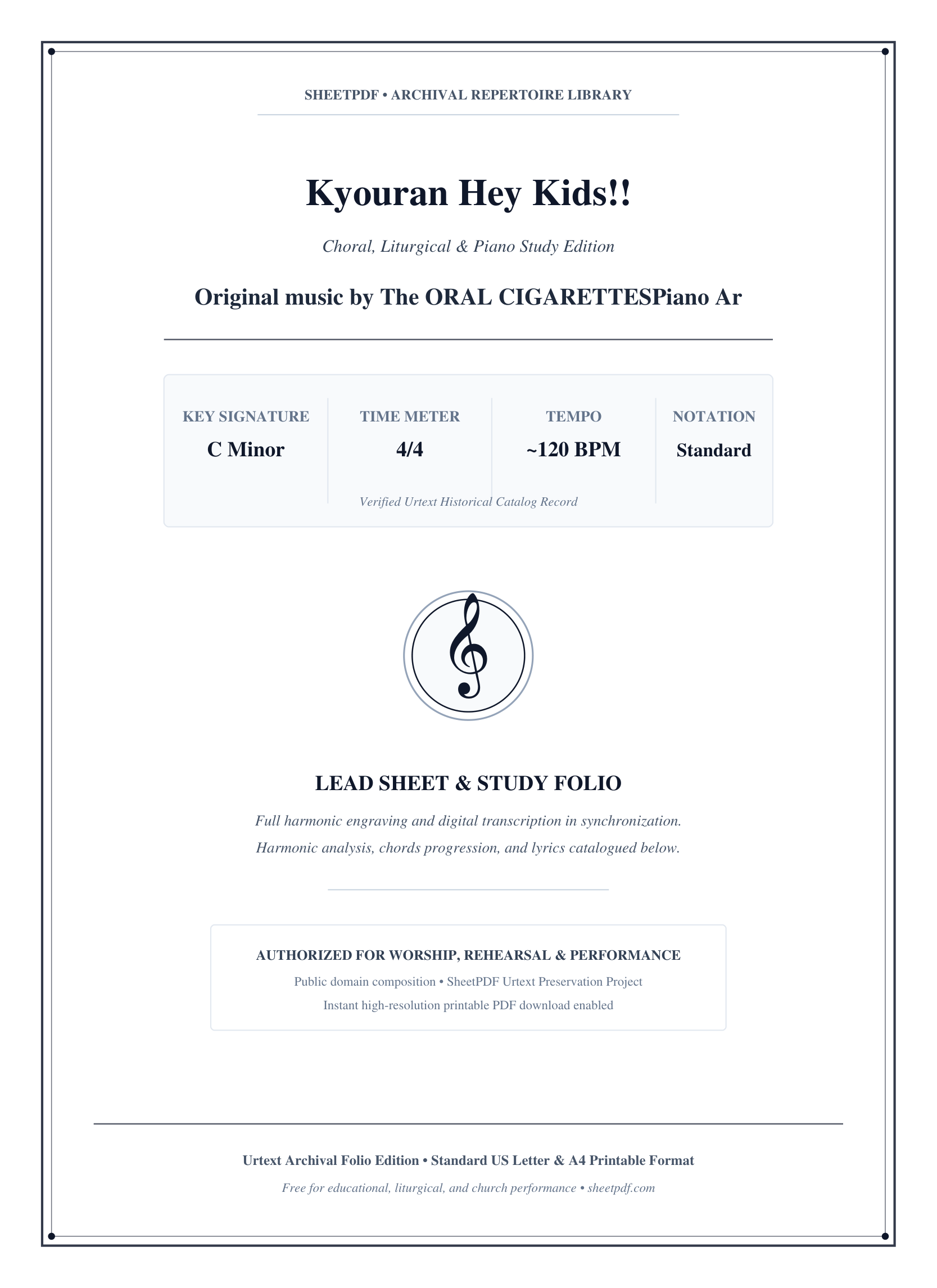 Kyouran Hey Kids!! Piano Sheet Music Page 1 Free PDF
