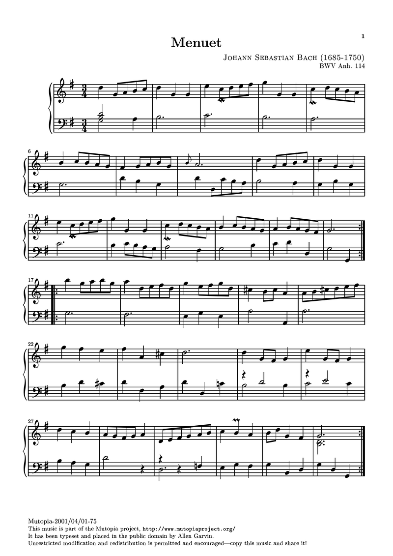 Anna Magdalena 04 Piano Sheet Music Page 1 Free PDF