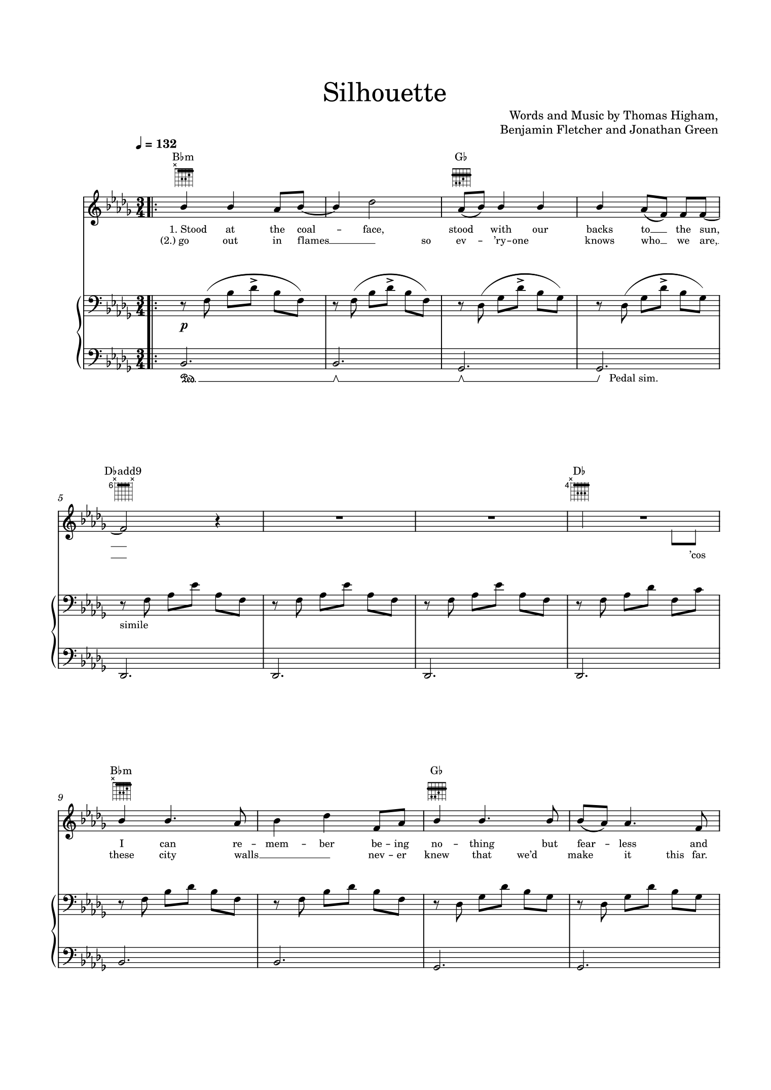 Silhouette Piano Sheet Music Score Page 1