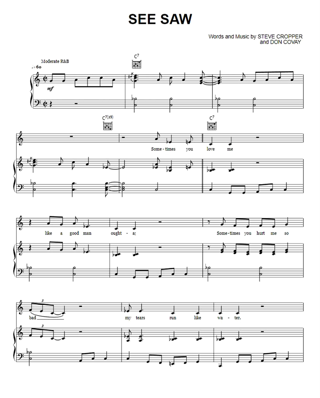 See Saw Piano Sheet Music Page 1 Free PDF