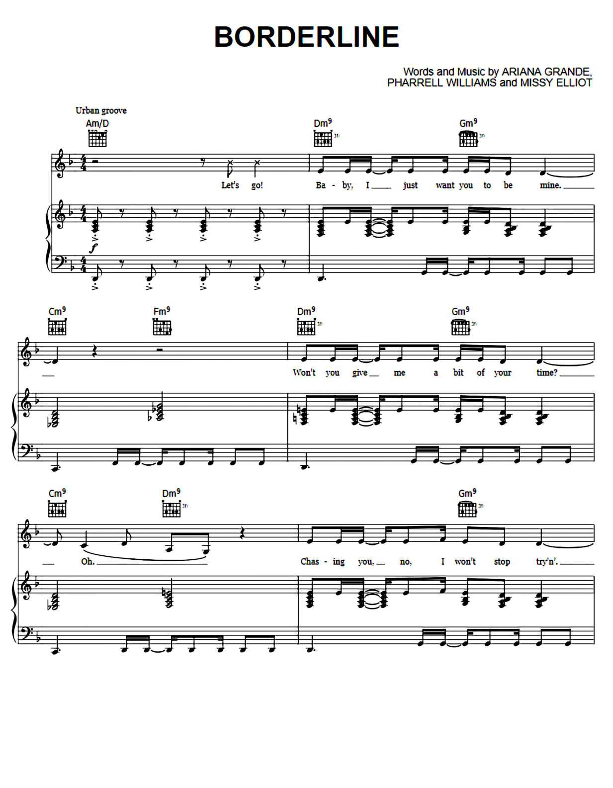 Borderline Piano Sheet Music Page 1 Free PDF