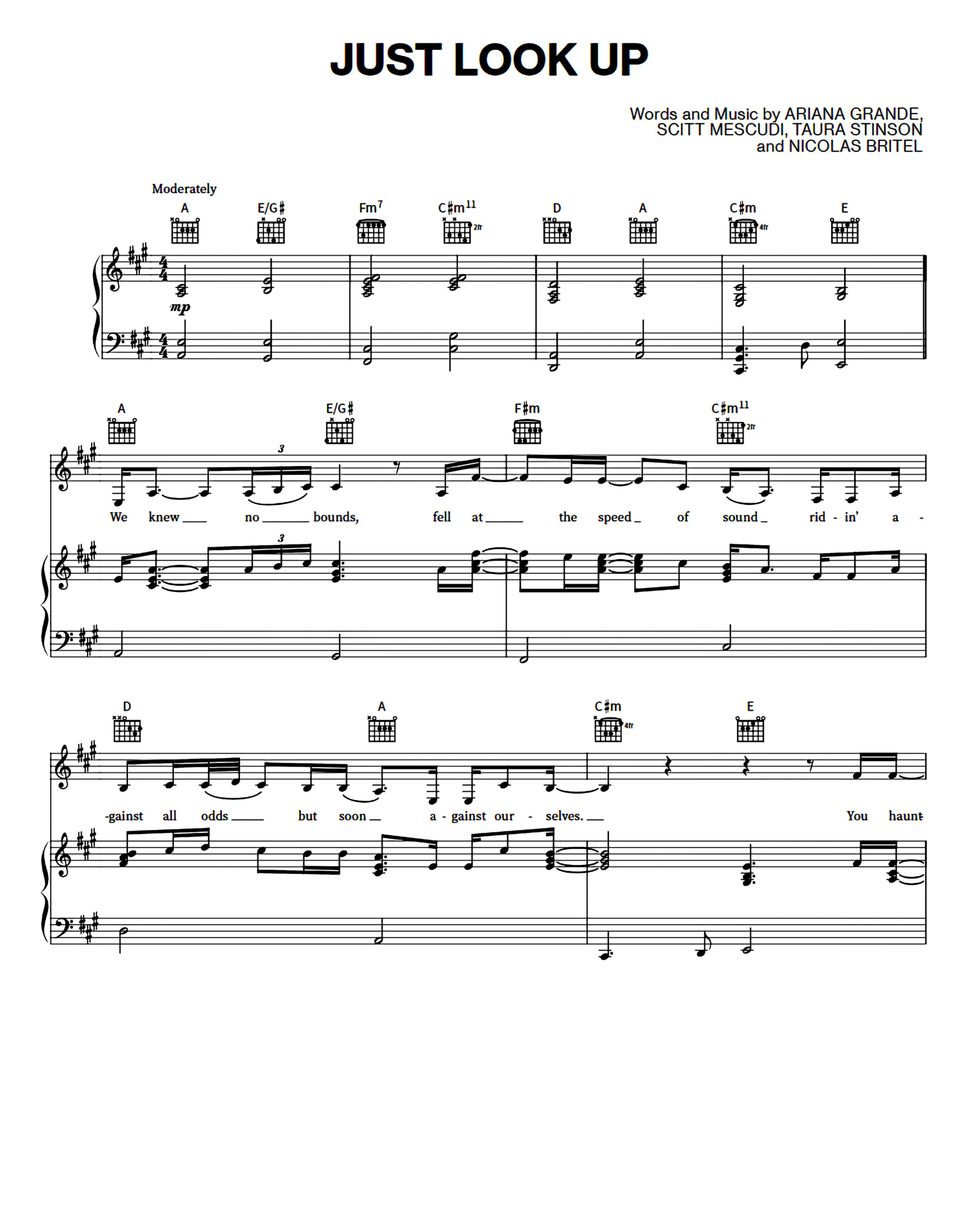 Just Look Up Piano Sheet Music Page 1 Free PDF