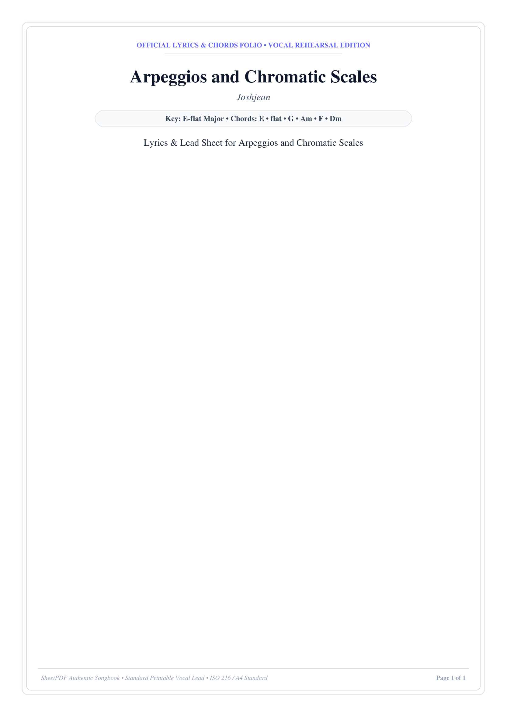 Arpeggios and Chromatic Scales Piano Sheet Music Page 1 Free PDF