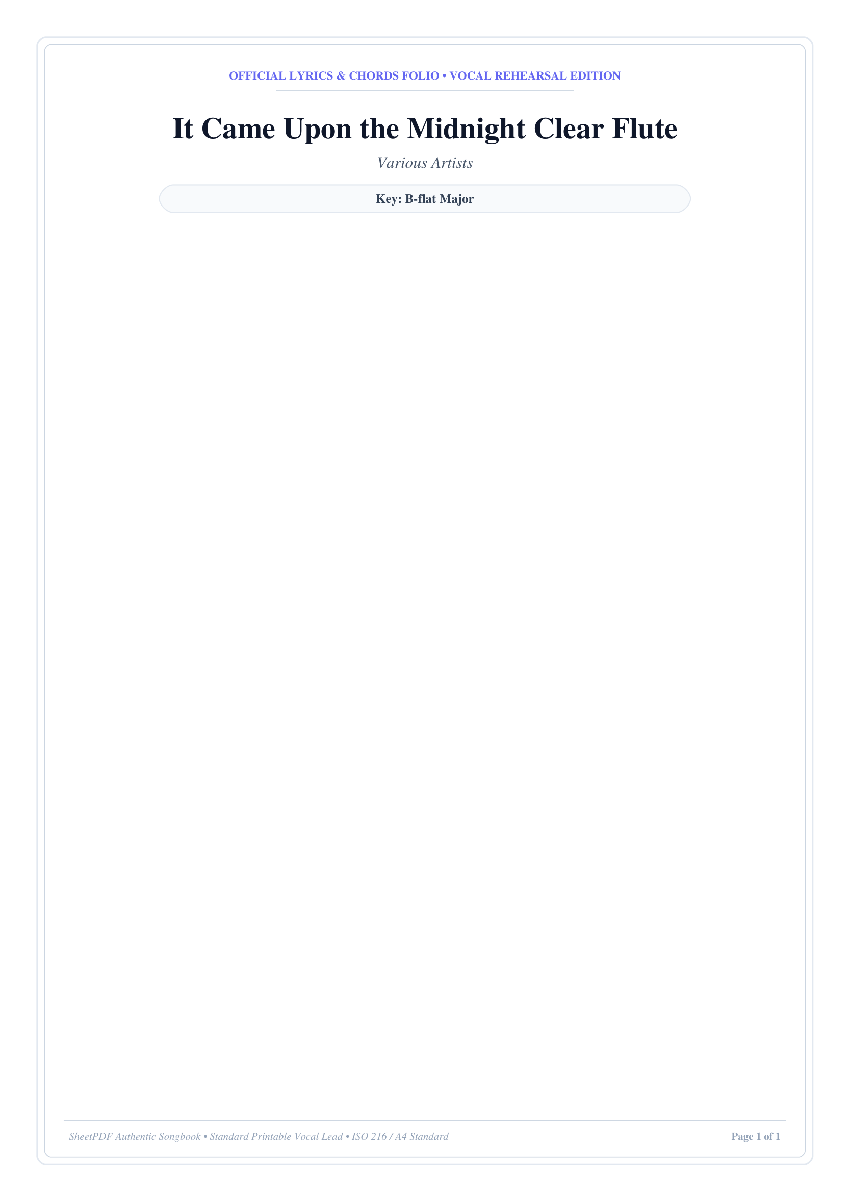 It Came Upon the Midnight Clear Flute Piano Sheet Music Page 1 Free PDF