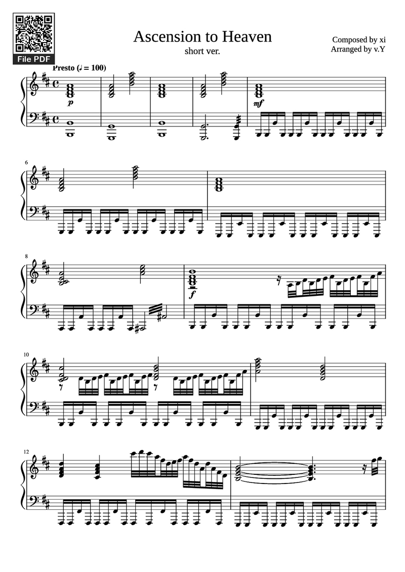 Ascension to Heaven Piano Sheet Music Page 1 Free PDF