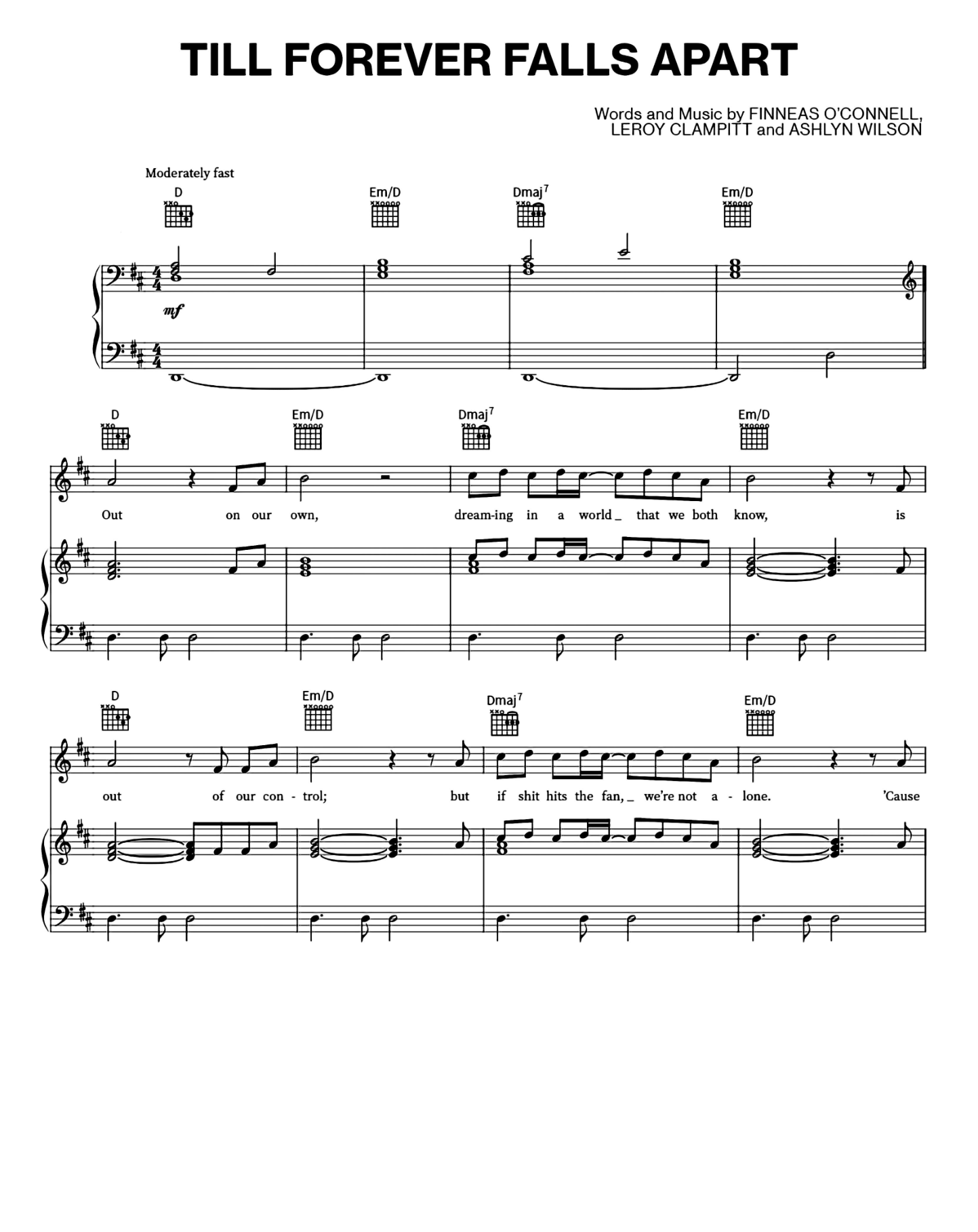 Till Forever Falls Apart Piano Sheet Music Page 1 Free PDF