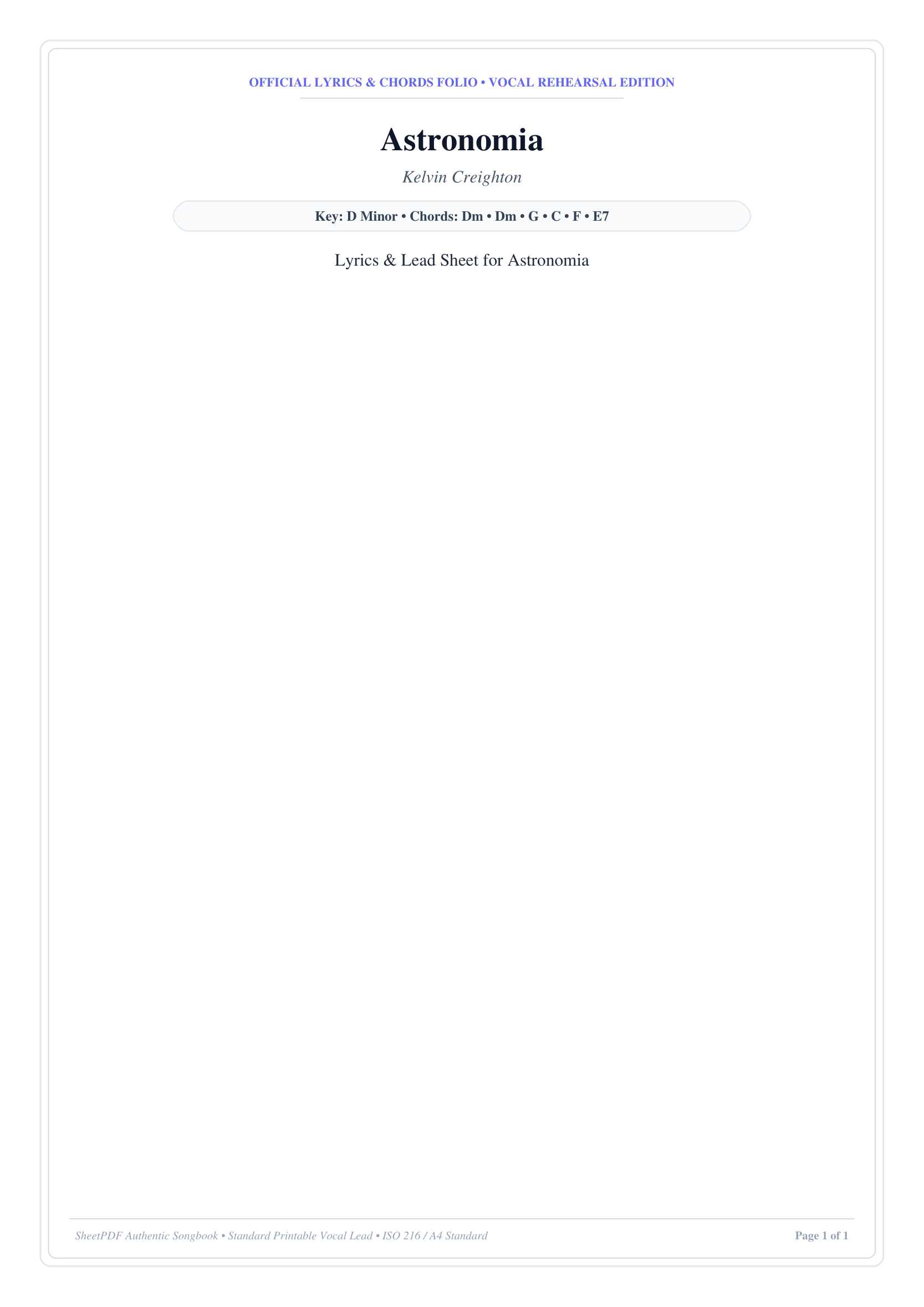 Astronomia Piano Sheet Music Page 1 Free PDF
