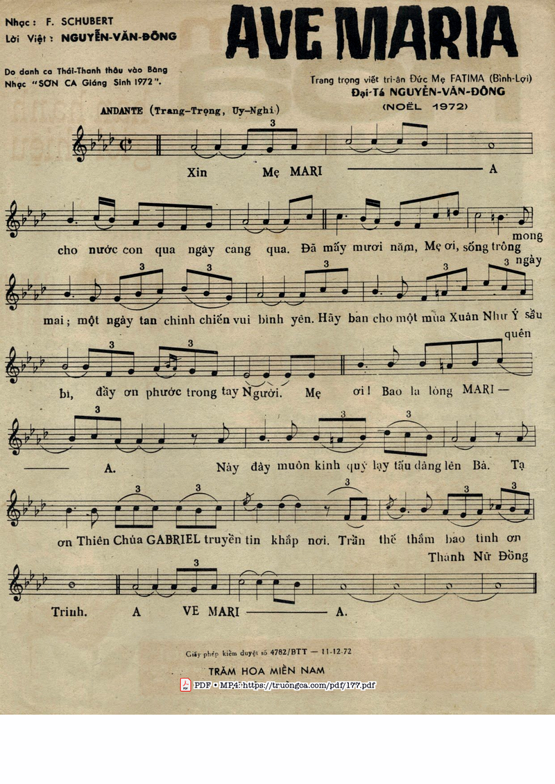 Ave Maria Piano Sheet Music Score Page 1