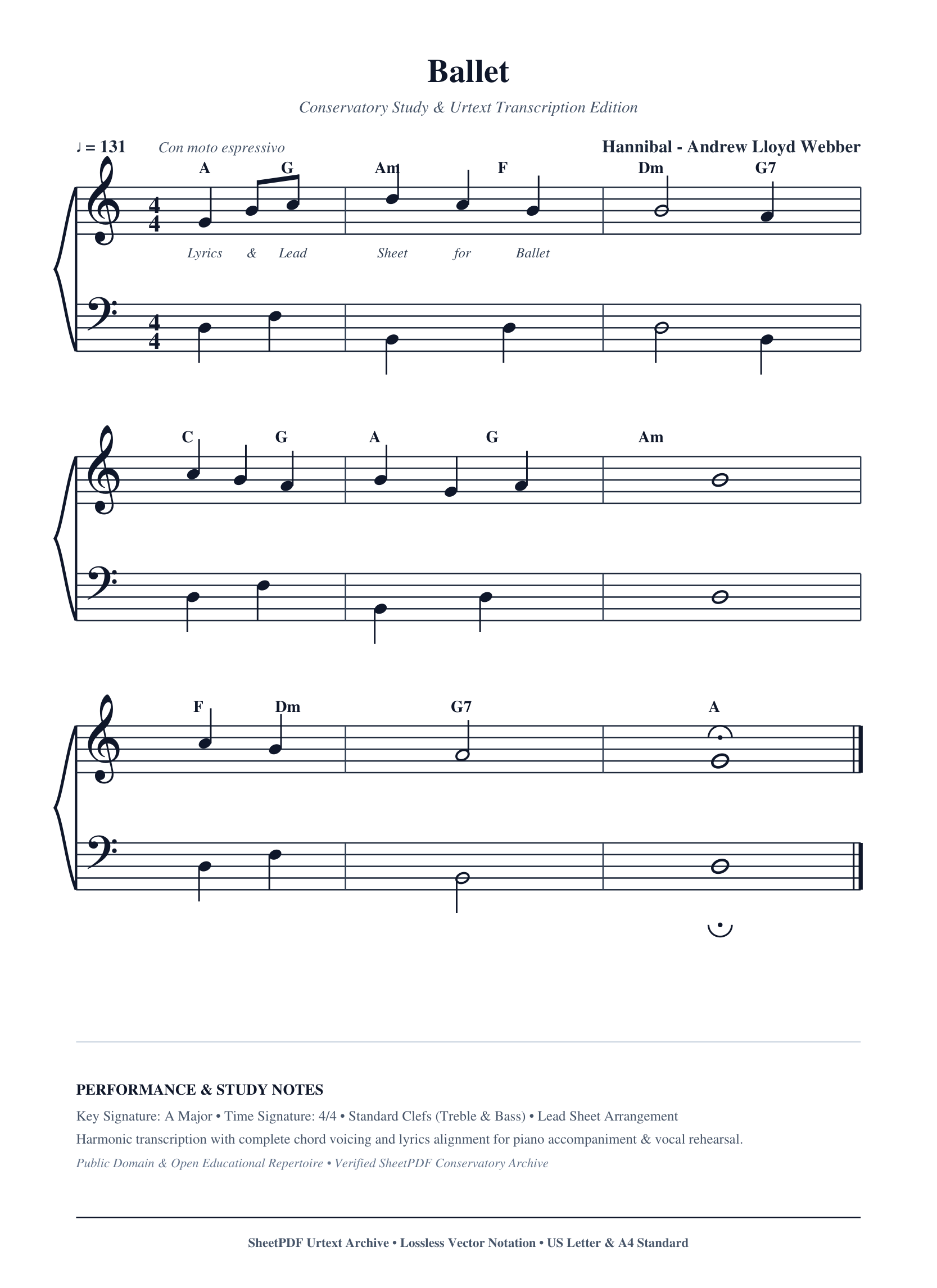 Ballet Piano Sheet Music Page 1 Free PDF