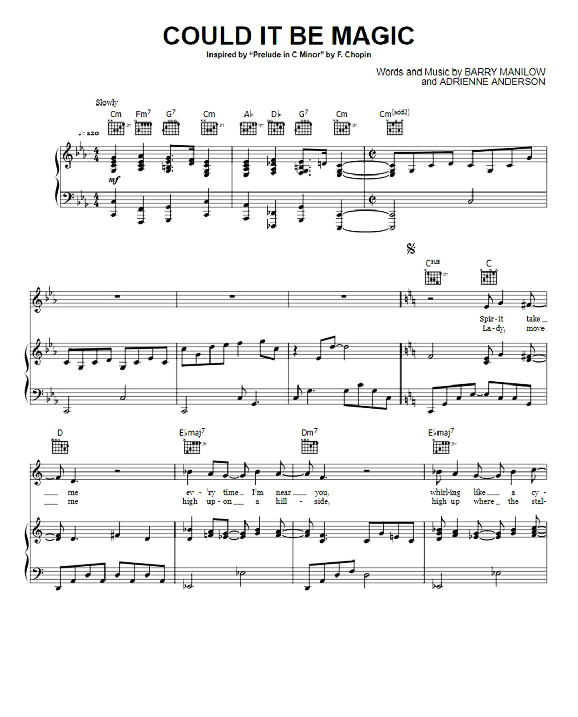 Could It Be Magic Piano Sheet Music Page 1 Free PDF