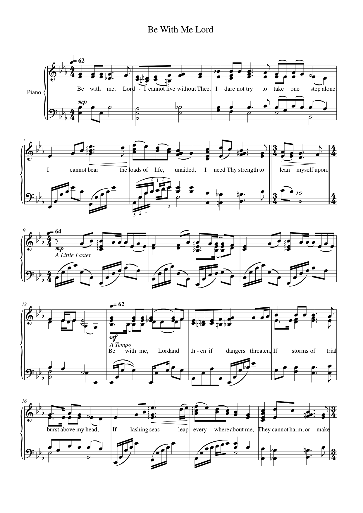 Be With Me Lord Lyrics & Chords Folio