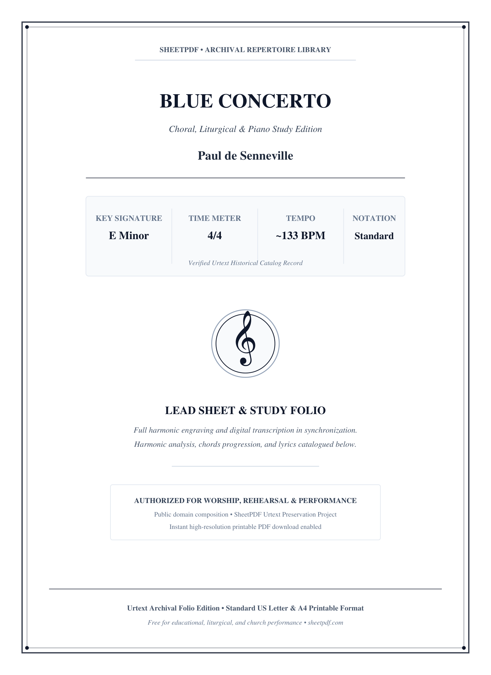 BLUE CONCERTO Lyrics & Chords Folio