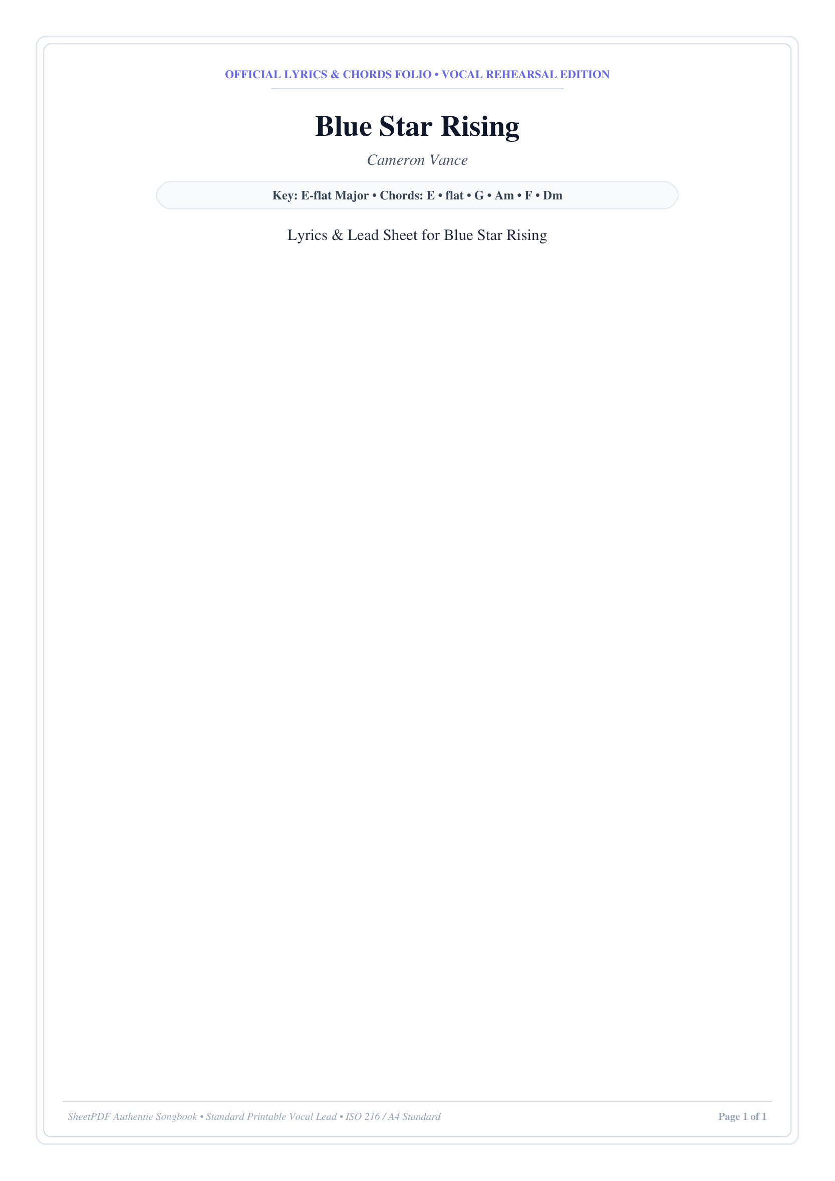 Blue Star Rising Lyrics & Chords Folio